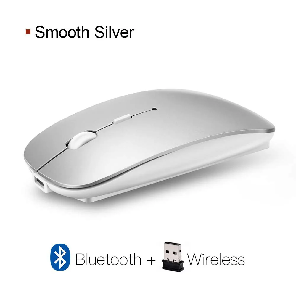 Bluetooth 4.0 sliver 4,0 Bluetooth мышь беспроводная компьютерная мышь Бесшумная Mause USB перезаряжаемая эргономичная мышь 1600 dpi оптическая мышь для ПК ноутбука - Цвет: Bluetooth 4.0 sliver