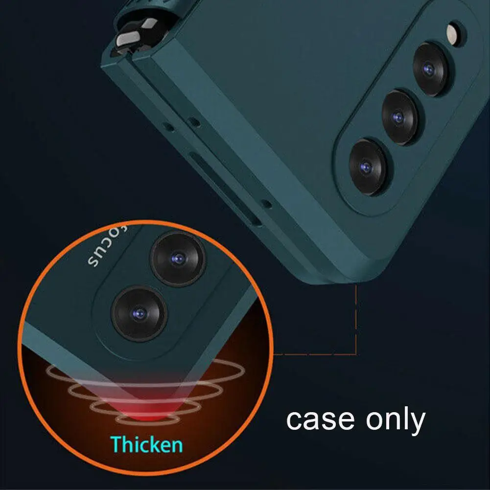 For Samsung Galaxy Z Fold 3 2 Hinge Case with Front Screen Glass Film Full Protection Cover Plastic Hard Case for Z Fold3 5G