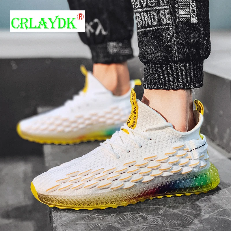 

CRLAYDK Men Running Sneakers Non Slip Tennis Walking Shoes Lightweight Casual Sports High Top Breathable Boys Tenis Masculino