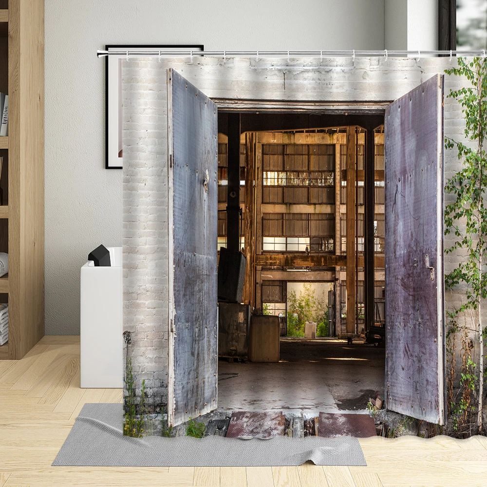 

Занавеска для душа, деревянная, водостойкая, из полиэстера, с крючками