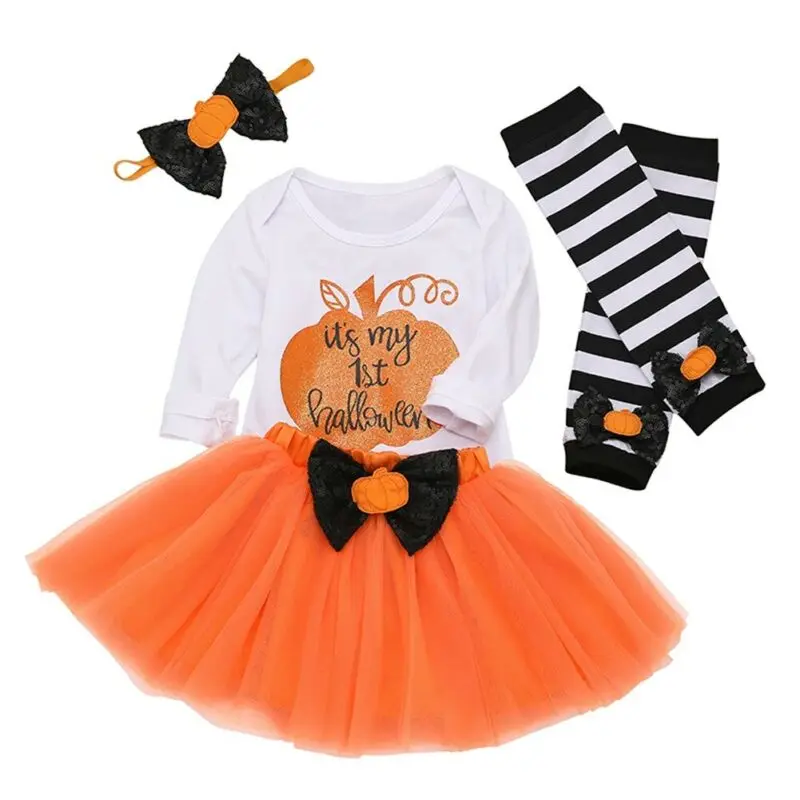 Комплект одежды на Хэллоуин для новорожденных девочек Осенний комбинезон с