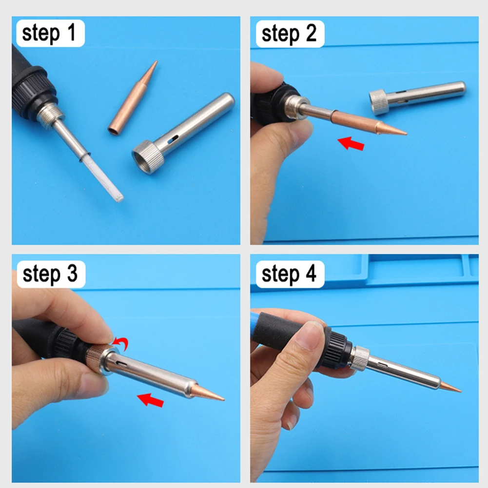 

5Pcs I/B/K/2.4D/3C soldering iron pure copper 900M soldering iron head set inside hot Head BGA Soldering Tools Branding Iron