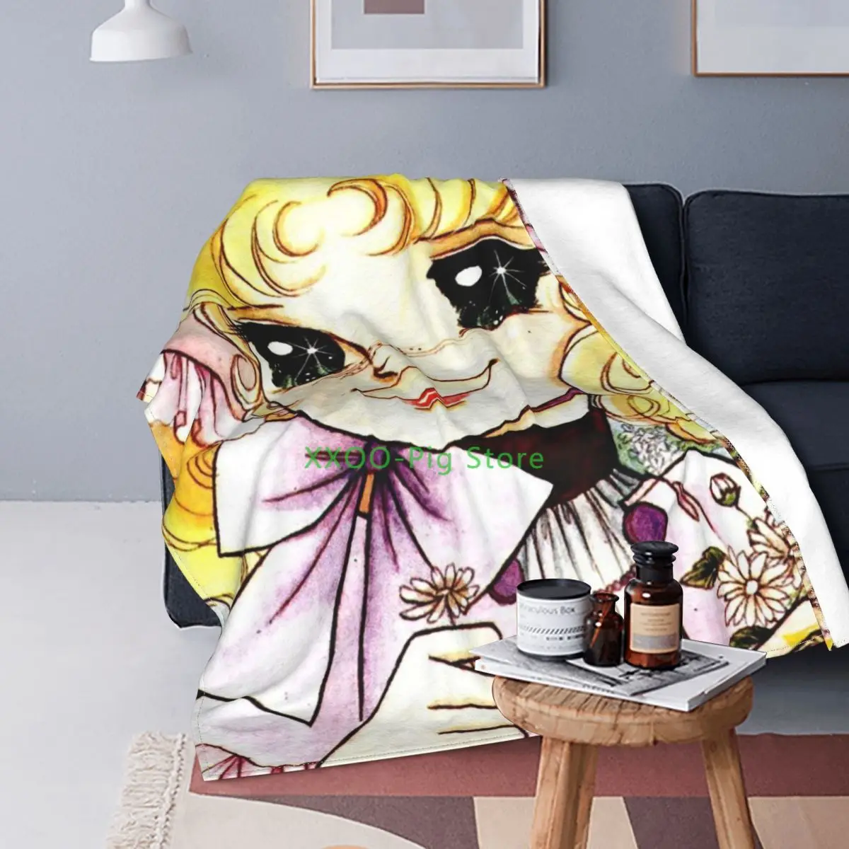 

A Candy Candy Blankets Velvet Spring Autumn Japanese Anime Manga Multifunction Warm Throw Blanket for Home Car Bedding Throws