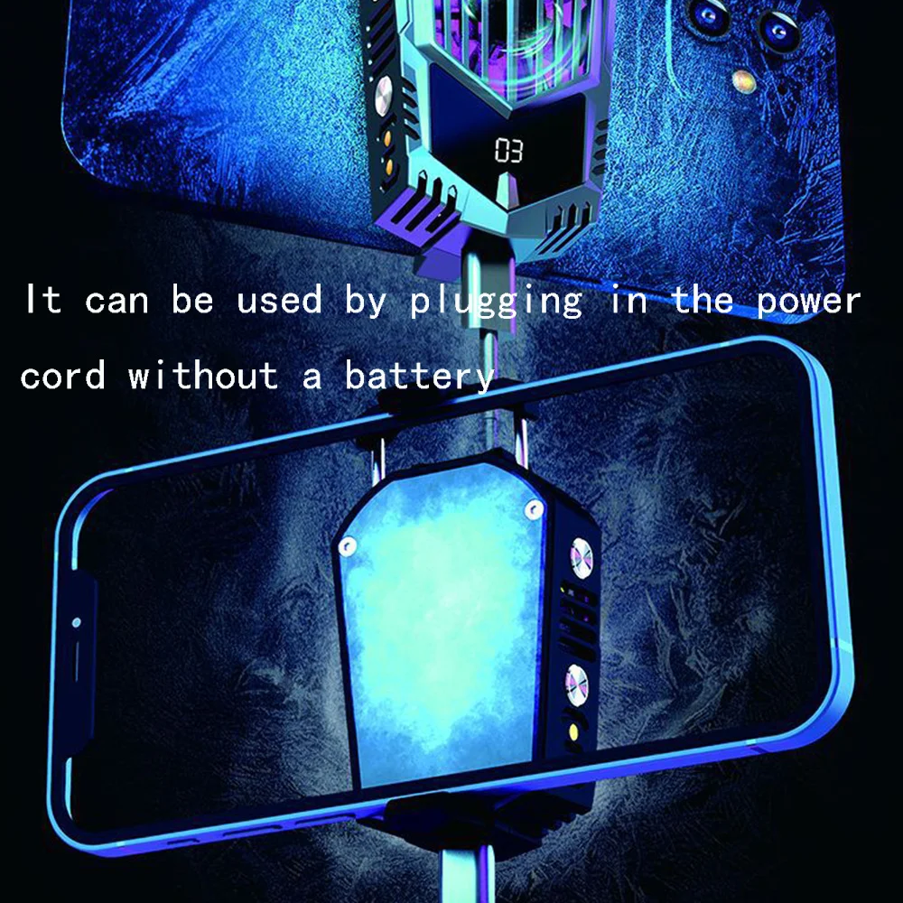 

X3 Mobile Phone Radiator Case Cold Wind Handle Fan Cooler Phone Cooling with 1000Mah Battary
