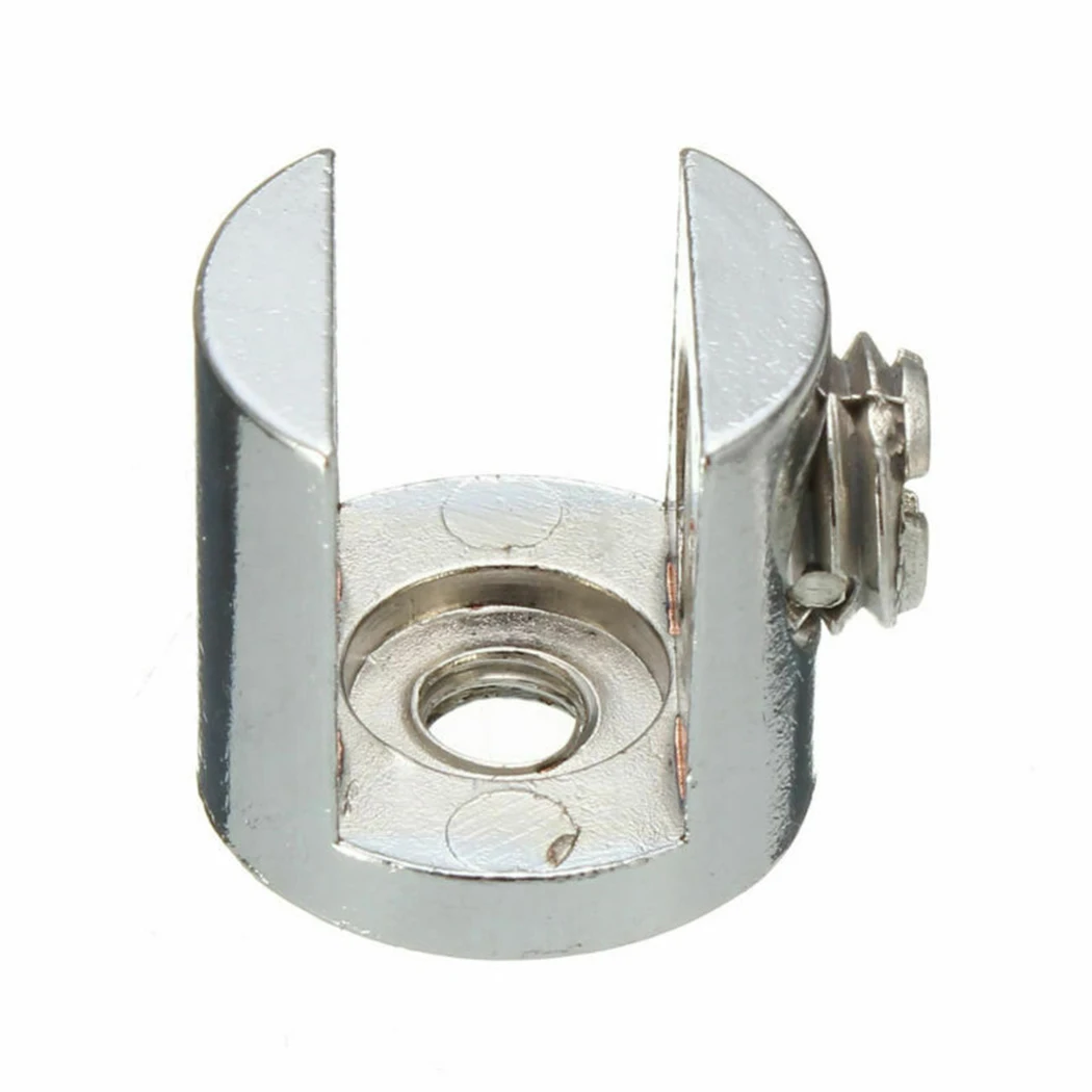 

10pcs Clamp Clip 6-12mm Brackets Furniture Garden Home Polished Chrome Shelves
