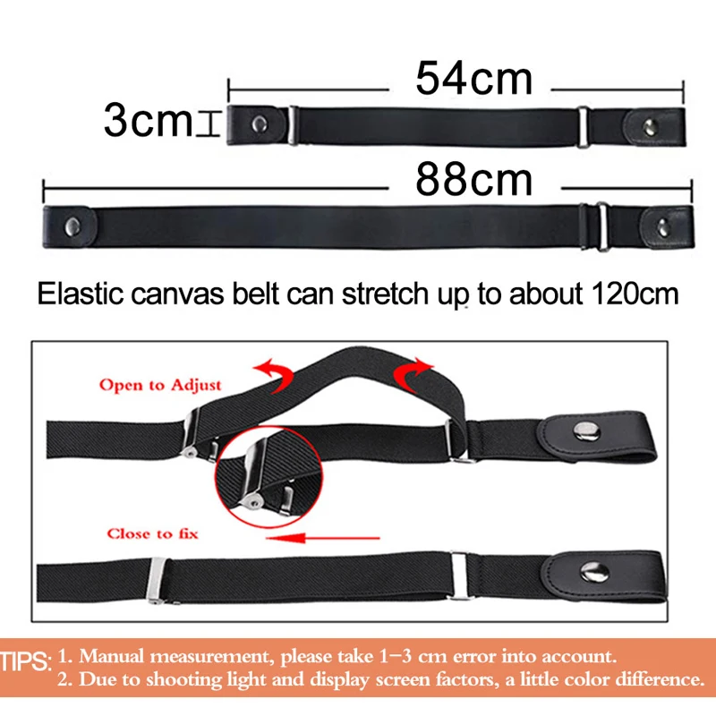 

Buckle-free Elastic Invisible Belt for Jeans Genuine Leather Belt without Buckle Easy Belts Women Men Stretch cintos No Hassle