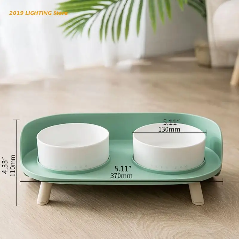 

Q9QF Cat Food Bowls Set Raised Cat Bowls for Food and Water Ceramic Elevated Pet Dishes Bowls with Stand Dishwasher Safe