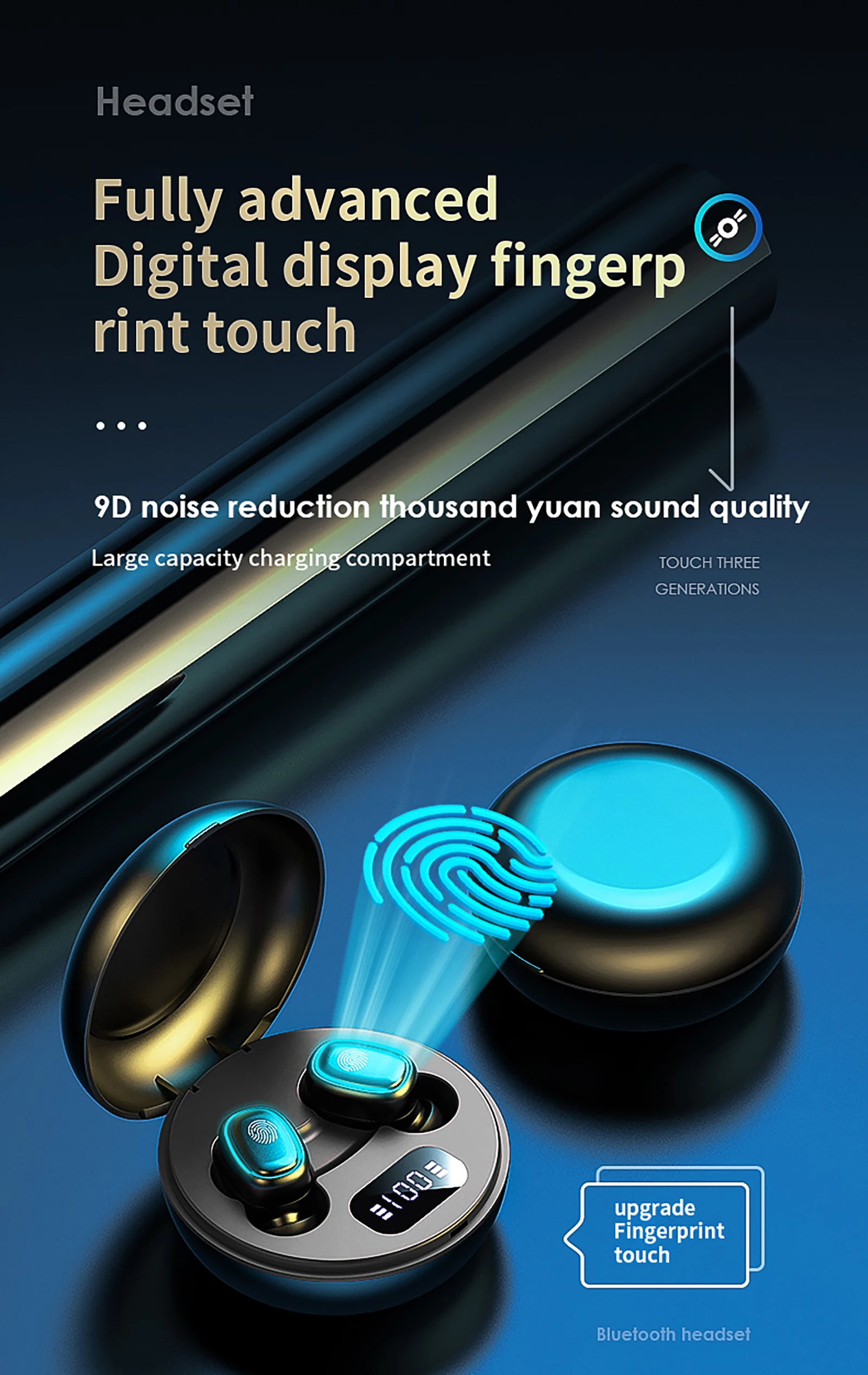 Беспроводные наушники Tws 5 1 стереонаушники с басами гарнитура сенсорным