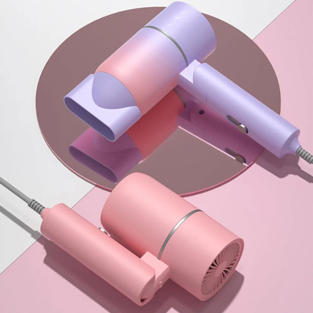 

Hair Dryer Colorful Folding Hairdryer Quick Dry Portable Negative Ionic Hair Care For Home MIni Travel Hair Dryer Style Tool