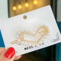 fashion women barrette crystal clip pearl hair hairpin fashion accessories stick