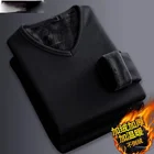 Термобелье мужское, на флисе, с V-образным вырезом, на осеньзиму, размера плюс