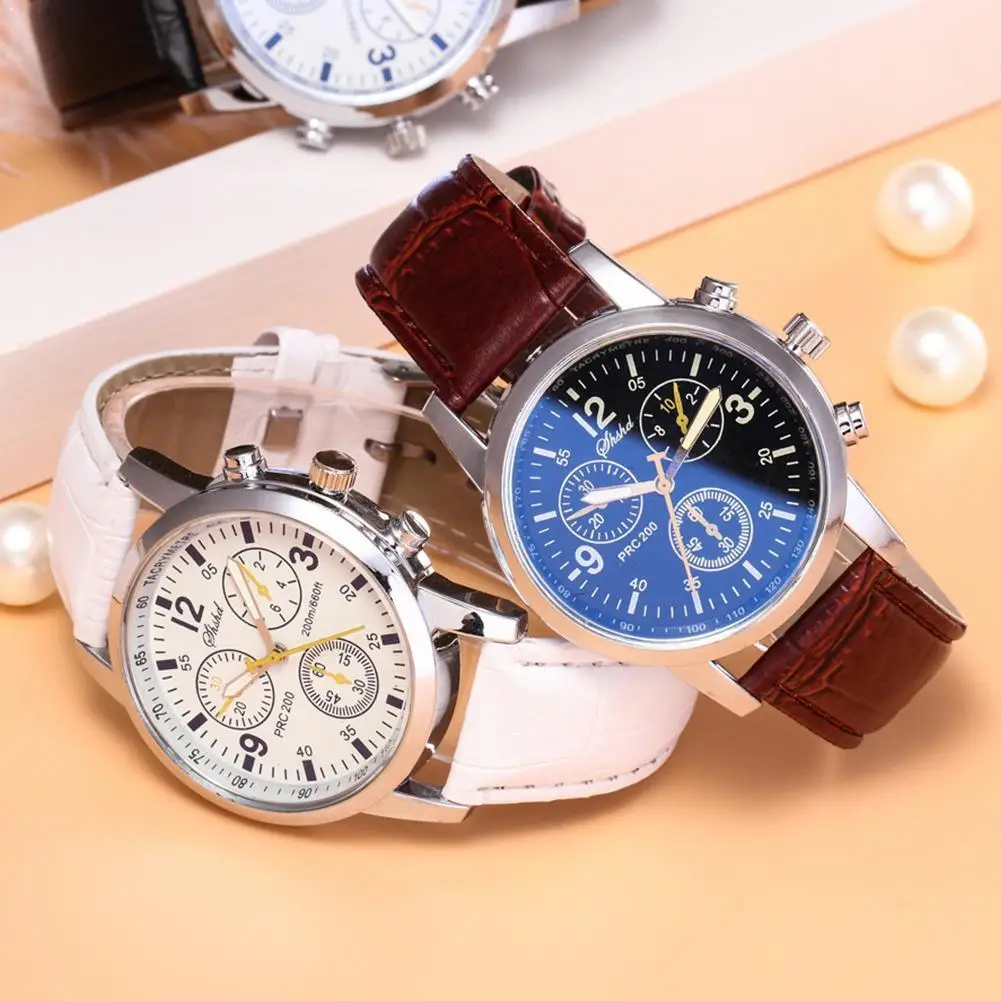 

Fashion Men's Leather Military Casual Analog Quartz Business Wrist Watch Party Wrist decoration Business Men's Watches watc D2T4