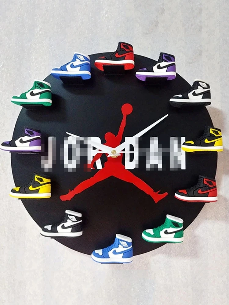 

3D Basketball Shoes Wall Clocks Modern Design Living Room Decoration 30cm Wall Clock Home Modern Decor Small Shoe Wall Clock