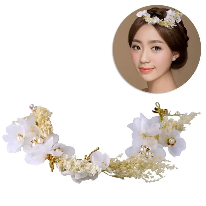 Свадебные повязки для волос с сушеными цветами аксессуары свадебных торжеств и