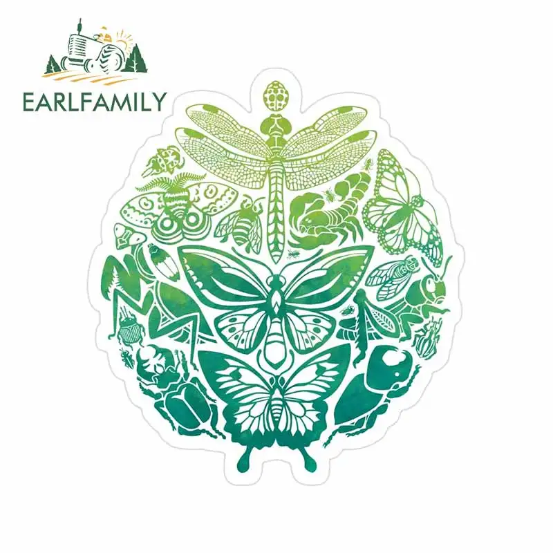 

EARLFAMILY 13 см x 11,8 см для зеленых бабочек, насекомых, изящное фотографическое украшение, фотография холодильника