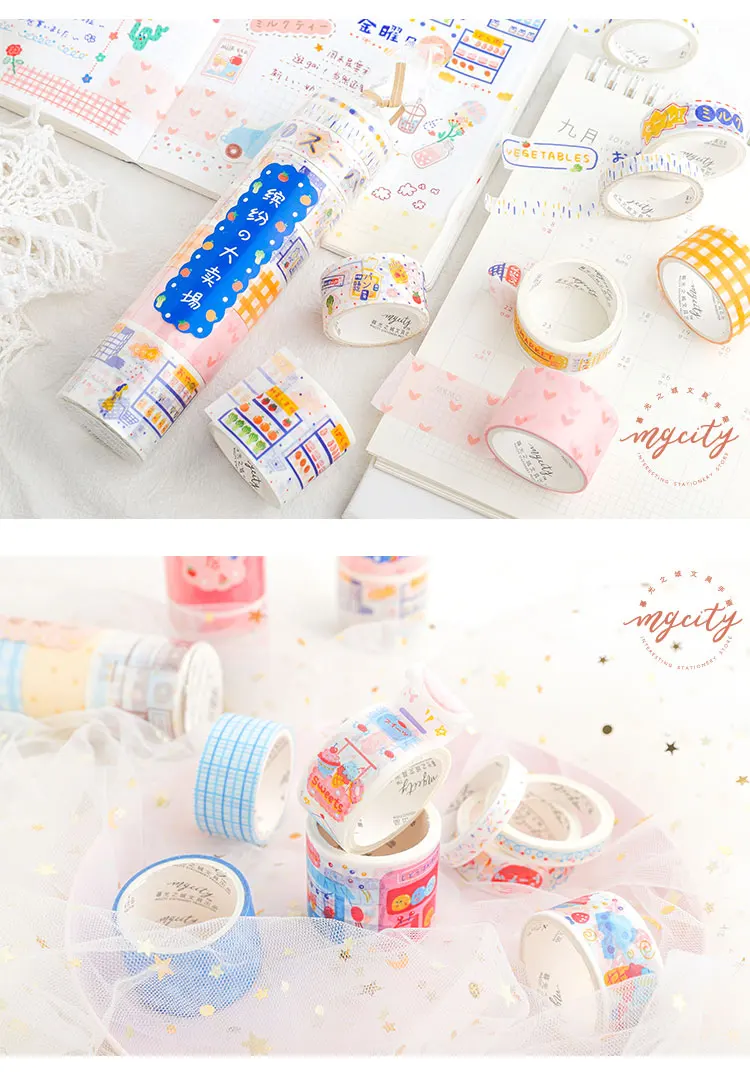 8 X Милая японская клейкая лента каваи цветы васи лента декоративная клейкая лента для детей DIY Скрапбукинг дневник Альбомы для фото