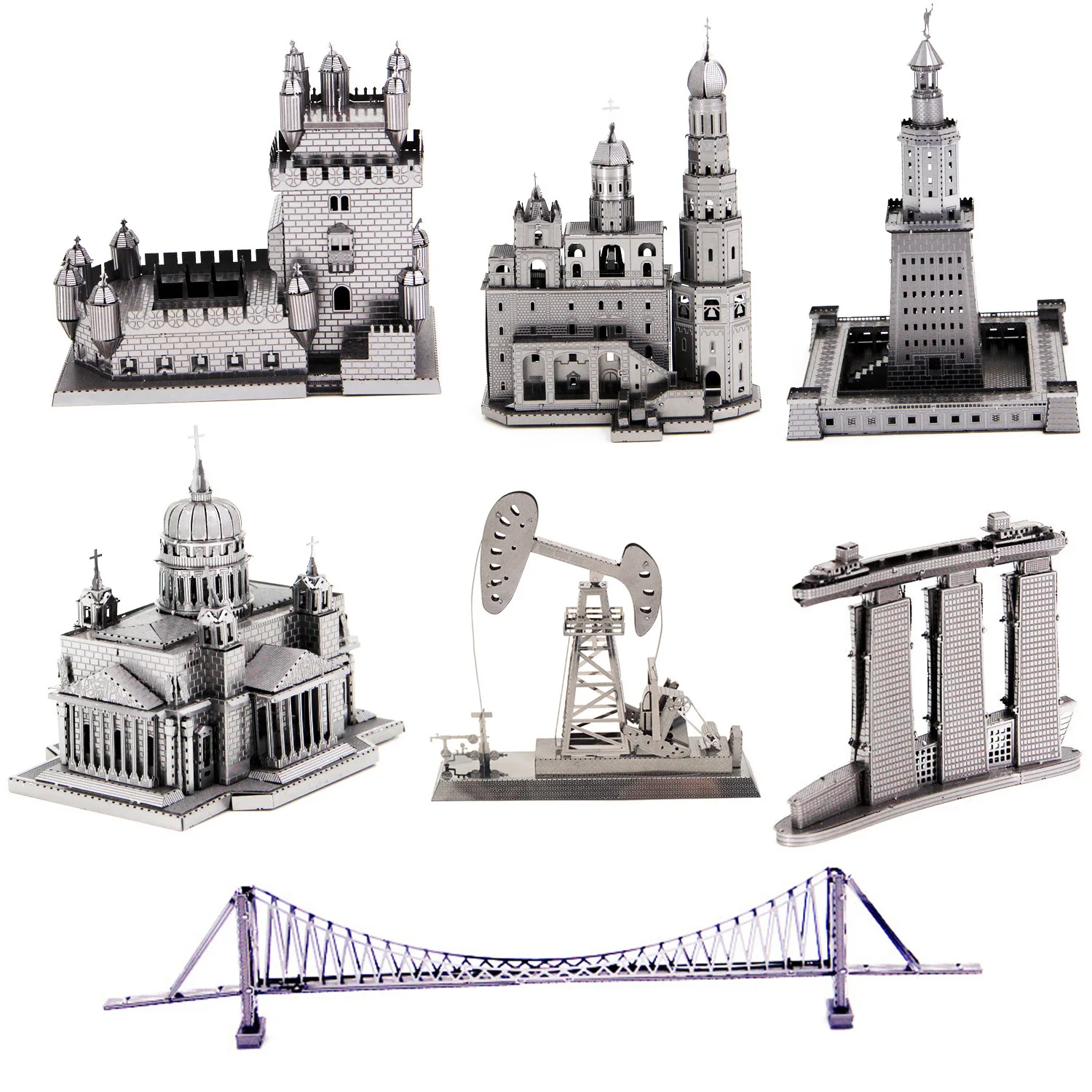 

DIY three-dimensional metal assembly model puzzle Big Ben Pisa Leaning Tower Lighthouse model puzzle adult children toy gift