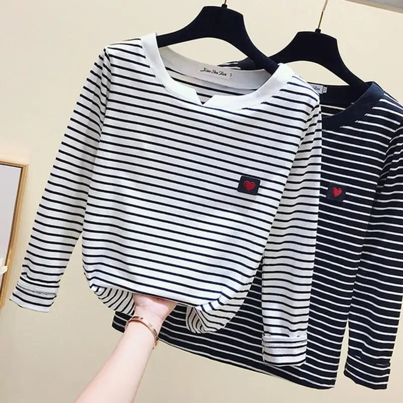 

gkfnmt Casual Women T-Shirt Long Sleeve Korean Style Slim Basic Cotton Tshirt Top Womens Clothing Autumn Winter T Shirt Femme