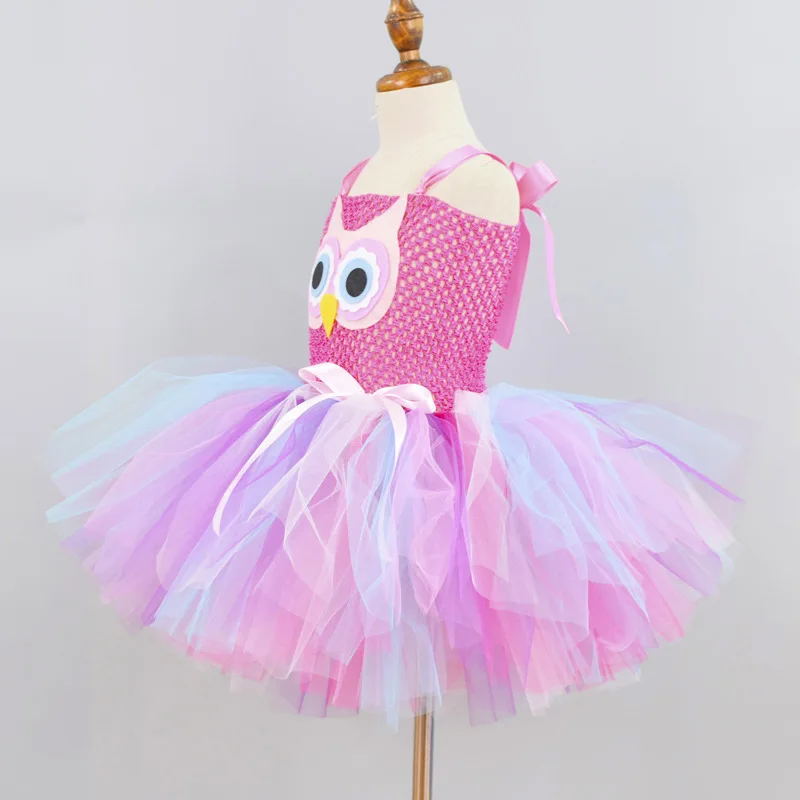 

New Kids owl costume Girls Tutu Dress Headwear Tail Animal Girl Party Dresses Girls Halloween Performance Cosplay Costumes