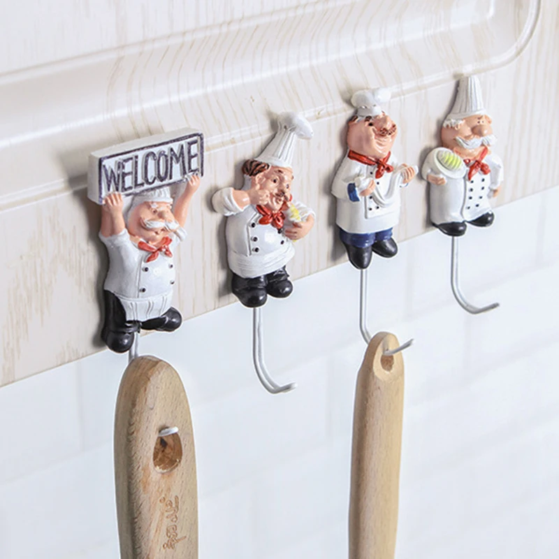 Горячие смолы 3D Италия шеф-повара клей декоративные крючки настенное крепление