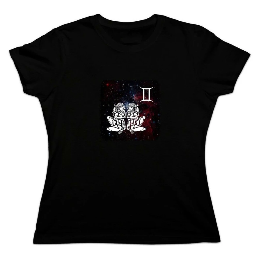 Новые женские футболки Близнецов с зодиакальным знаком в космосе бесплатная
