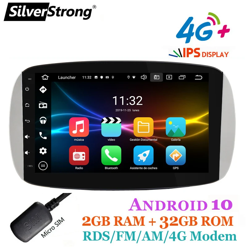 9 дюймов IPS 4G интернет Android10 GPS автомобильное радио для Mercedes Smart 453 fortwo forfour 2015-2018 Navi