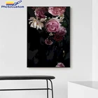 Картина по номерам на холсте, с изображением цветов, пионов, набор для рисования по номерам