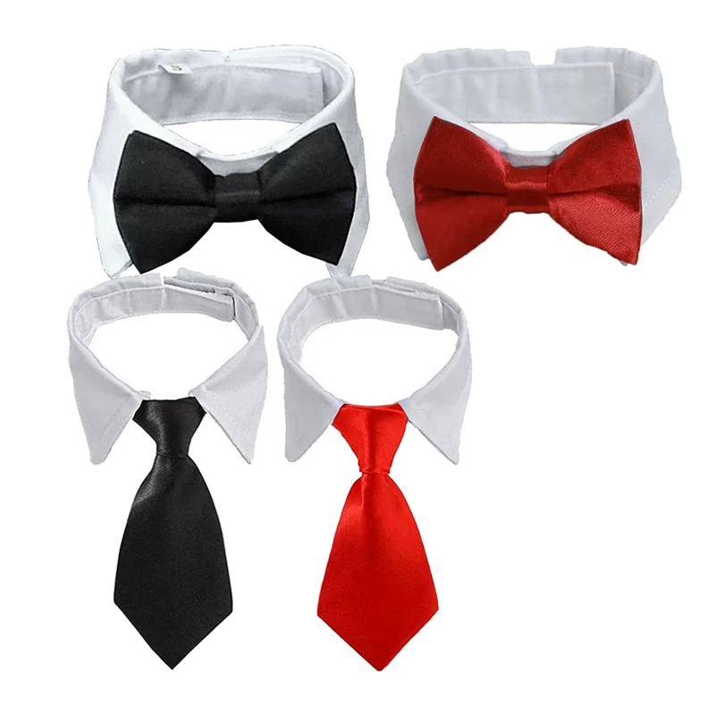 

4 Pieces Pets Dog Cat Bowtie Pet Costume Adjustable Formal Necktie Collar For Cats Small Dogs Puppy