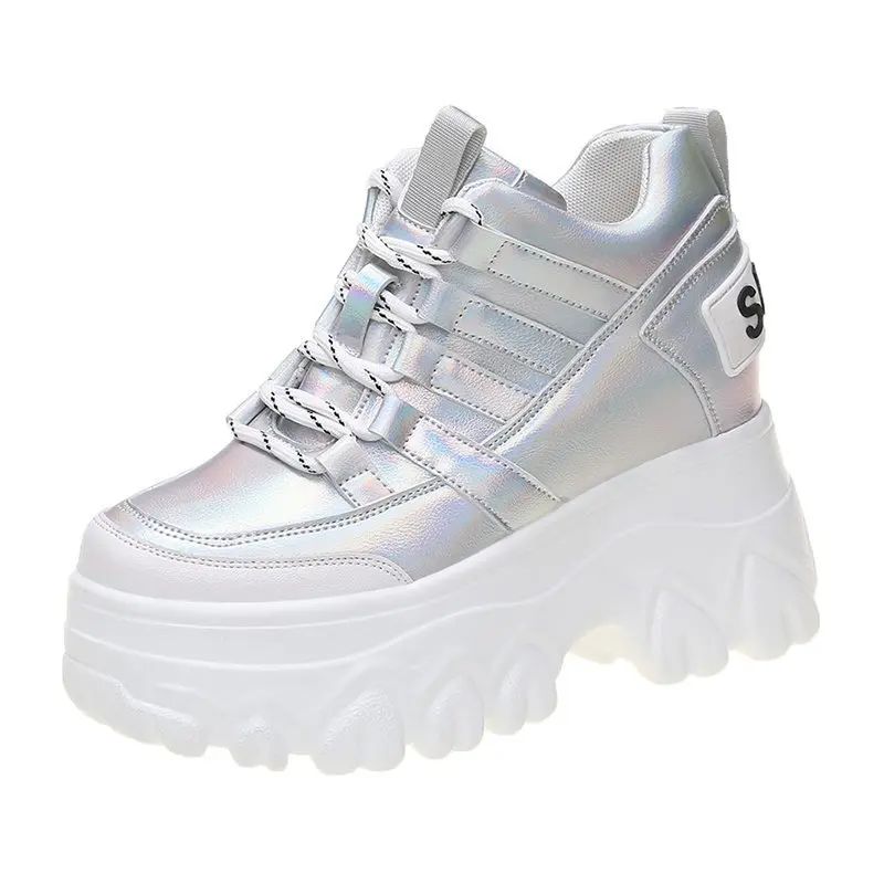 

2021 Summer Designers Women Platform Sneakers Fashion Sport Casual Shoes Lacing Chunky Vulcanized Shoes Woman Wedge Trainers 9cm