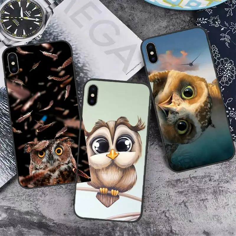 

Cartoon cute animal owl bird Phone Case for iPhone 13 12 11 mini pro XS MAX 8 7 6 6S Plus X 5S SE 2020 XR