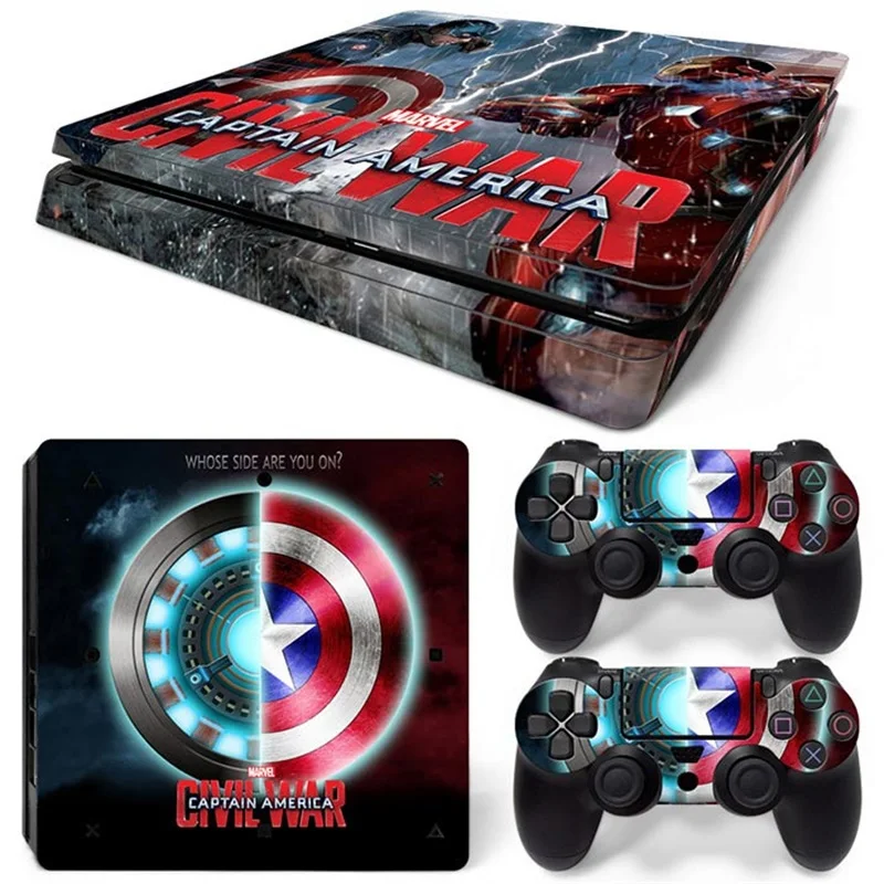 С героями комиксов Марвел Капитан Америка из винила и кожи Стикеры для PS4 Slim