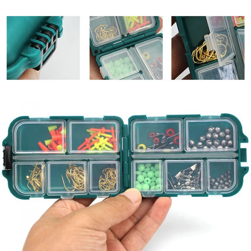 

Waterproof Hooks Travel Tackle Box ABS plastic Small Fishing Kit Case Organizer Container Pocket size