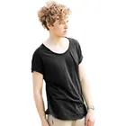 Крутая Летняя мужская футболка с круглым вырезом, рваные футболки, короткий топ с рукавом летучая мышь, однотонная модная мужская одежда