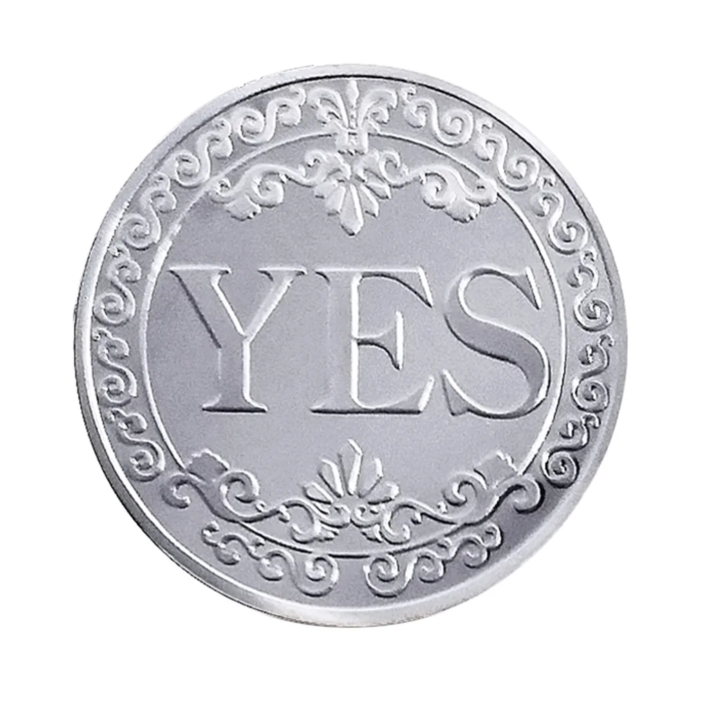 

Yes Or No Metal Commemorative Chips Press Card Poker Accessories