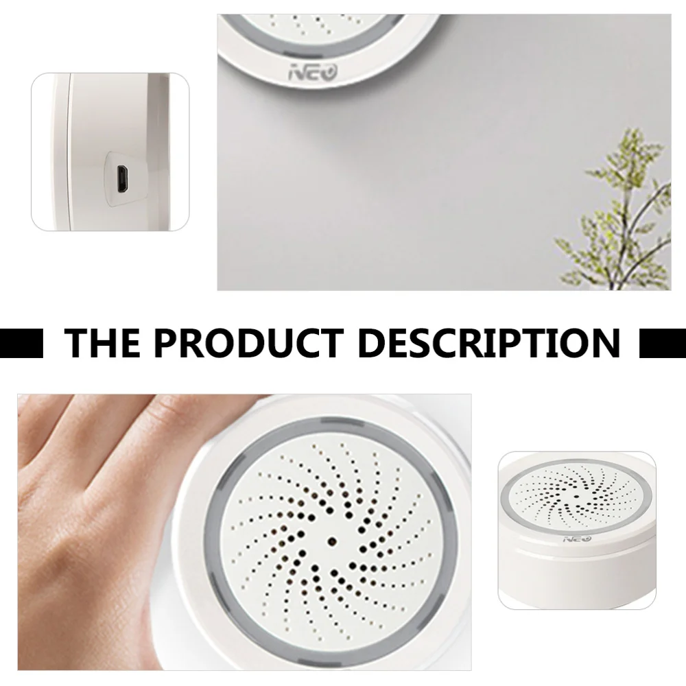 

WiFi Temperature and Humidity Sensor USB Siren Alarm Smart Home Appliance