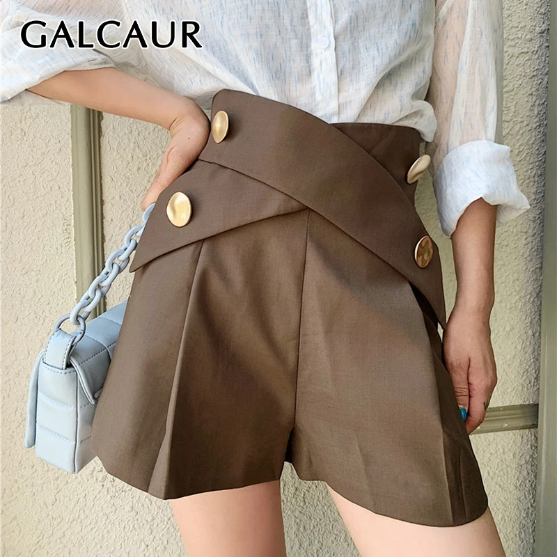 Шорты GALCAUR женские с завышенной талией повседневные свободные широкими