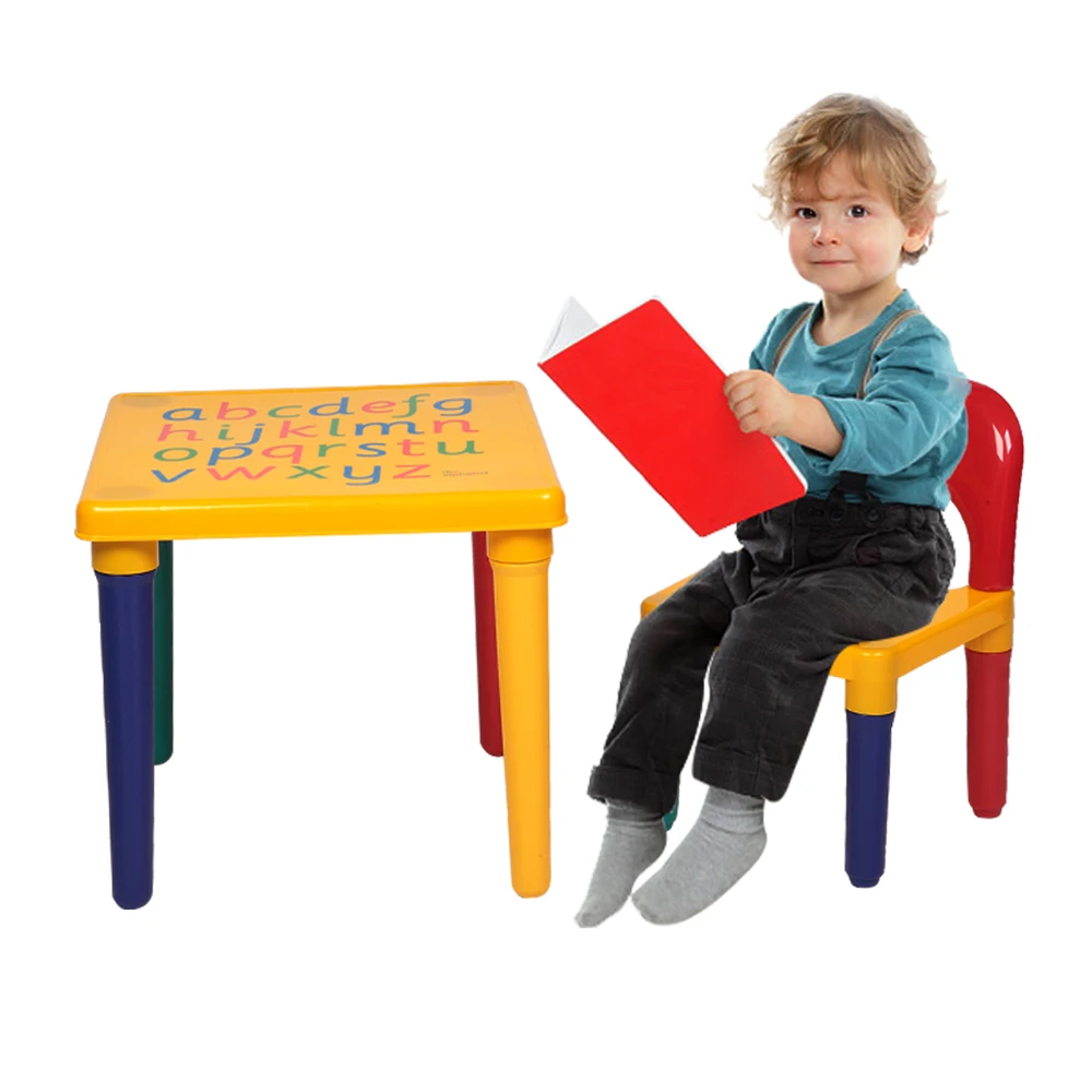 

Plastic Children Table and Chair Children's Furniture Set Kids Letter Study Desk Learning Table and Chair Set