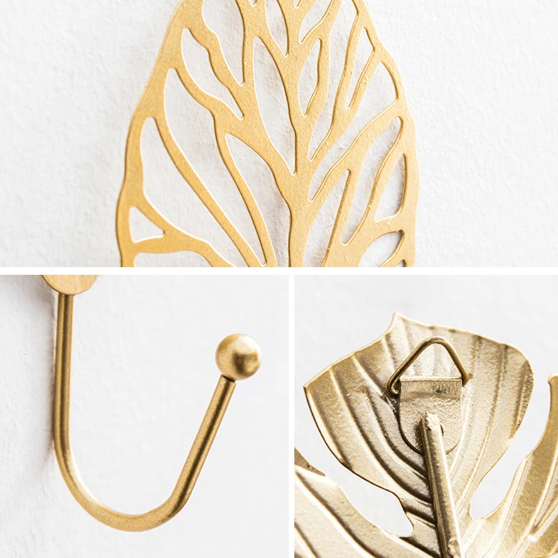 

Art Leaf Hook Creative Clothing Store Wall Decoration Storage Rack Wall Hook Family Living Room Kitchen Wall Hanging M56