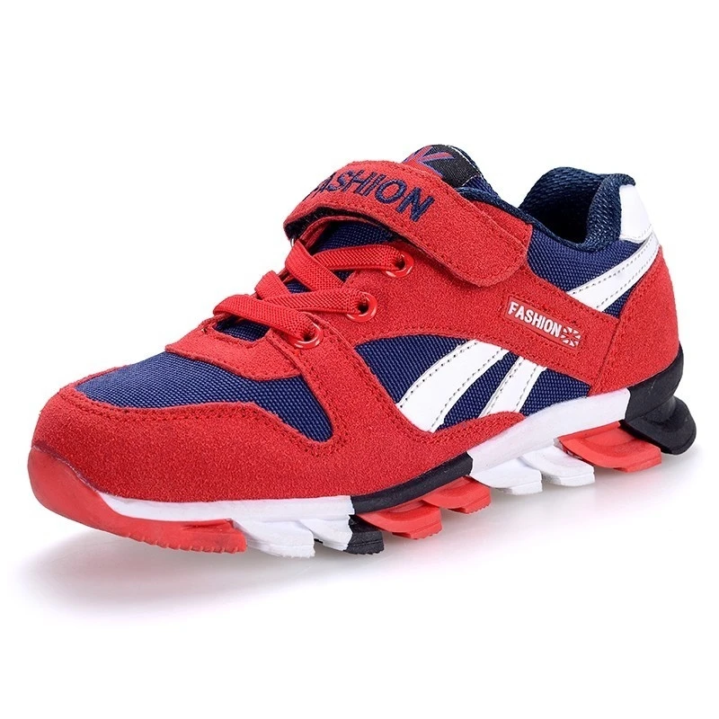 835 red kids shoe Яркие детские кроссовки для мальчиков; дышащие кроссовки из сетчатого материала; Детская уличная спортивная обувь на липучке для маленьких девочек; цвета хаки; кроссовки - Цвет: 835 red kids shoe