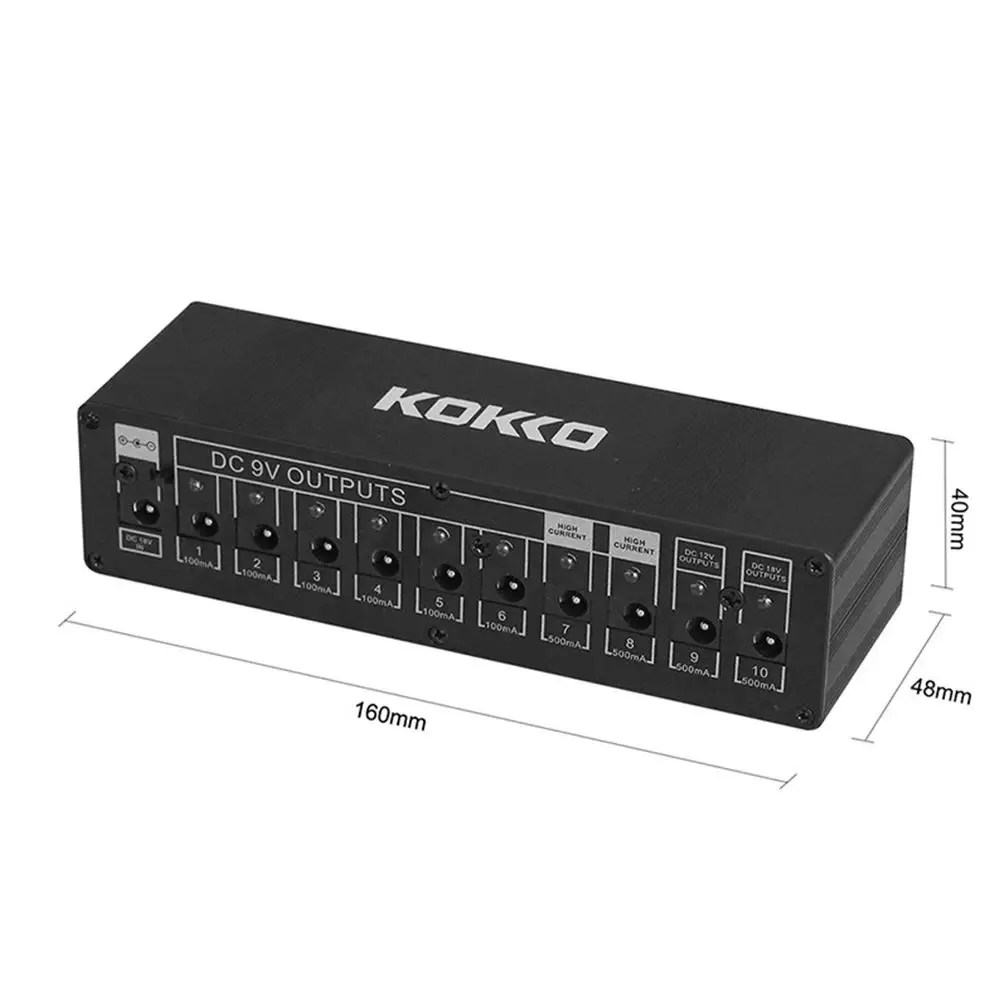 kokko elektrische gitarre effekte pedal board power versorgung 10 möglichkeiten isolierte ausgänge dc power kabel gitarre teil zubehör