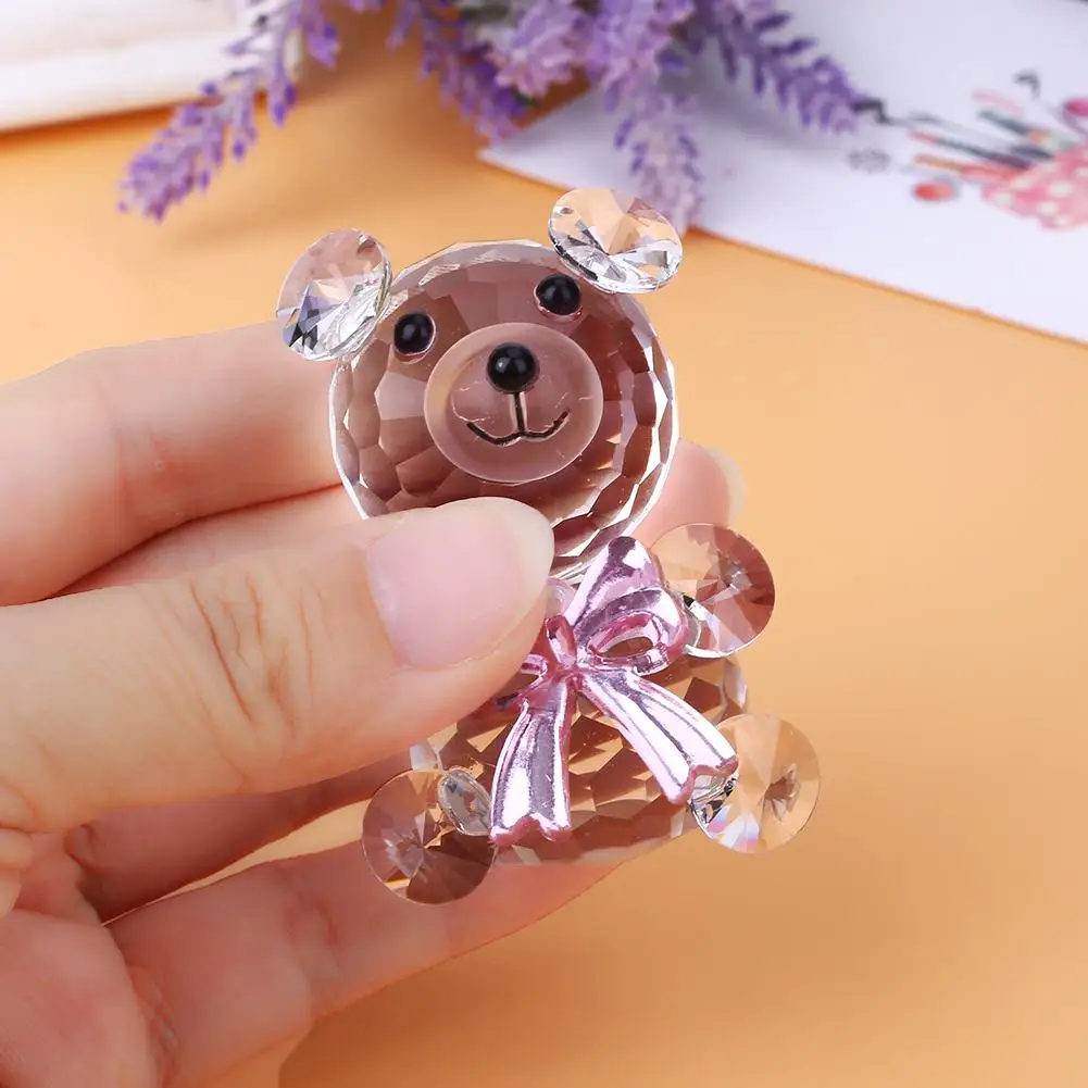 Стеклянные подарочные фигурки животных коллекционные предметы в виде медведя