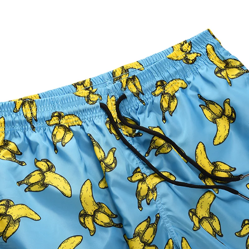 

2019 New Men's Beachwear Cool Board Shorts Quick Dry Summer Beach Shorts Printed Banana EU Size M-XXL