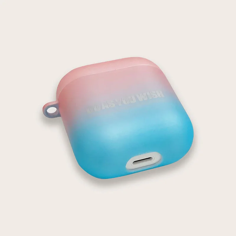 Градиентный цветной защитный чехол airpods жесткая наклейка беспроводная bluetooth