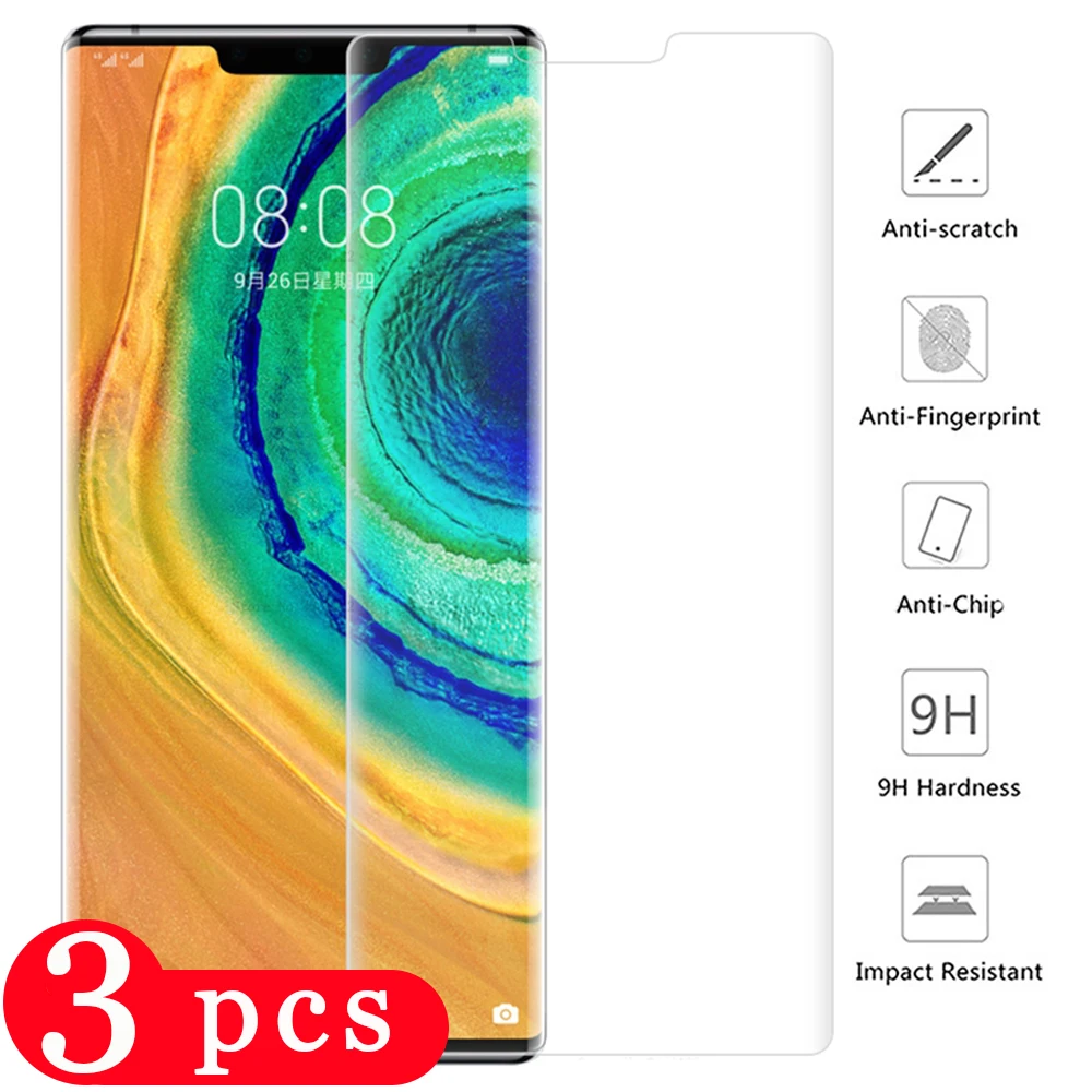 

3Pcs for huawei mate 30 20 pro lite tempered glass for huawei mate 20X protective phone screen protector film smartphone glass
