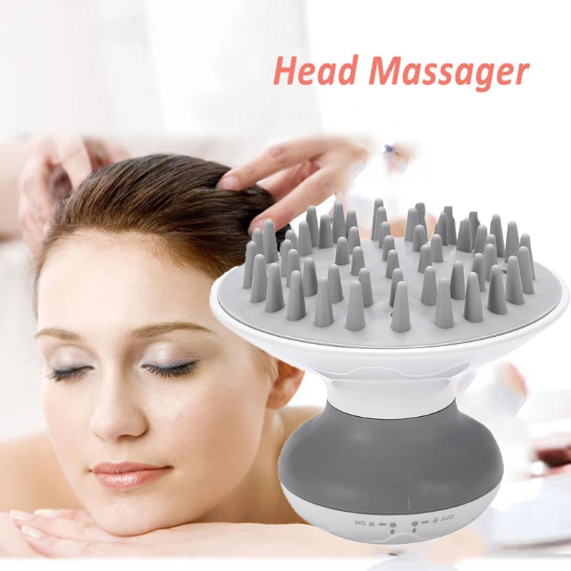 

Head Electric Scalp Shiatsu Massager Pressure Points Relieve Stress Promote Blood Circulation Hair Growth Massage Relax Comb New