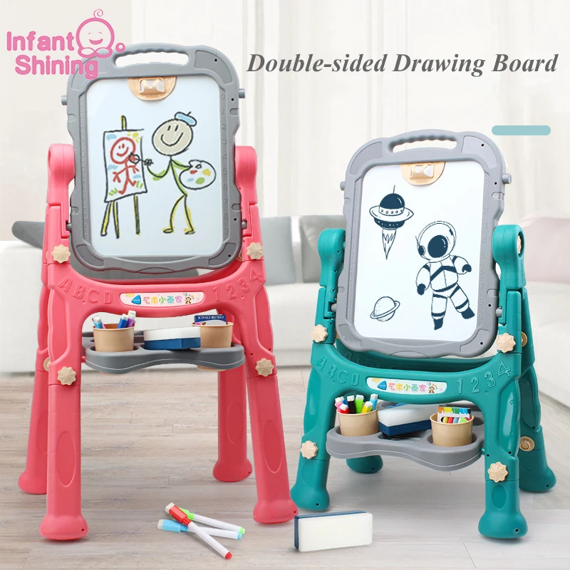 Детские блестящие двухсторонняя магнитная доска для рисования Для детей от 1 до 10