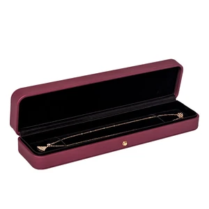 hot sale 2020 old style red ring jewelry packaging super large necklace pu leather jewelry box for women free global shipping