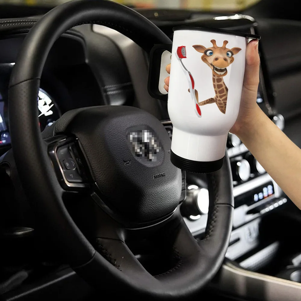 Giraffe Toothbrush Funny Cartoon Animal Travel Coffee Mug Spill Proof Best Mugs Tumblers White | Дом и сад
