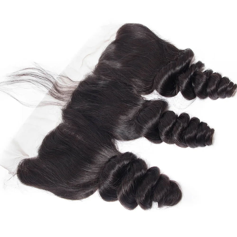 

14-22 Inch loose Wave Closure Remy Human Hair 13x4 Lace Front Women Raw Indian Hair Medium Brown Color Swiss Lace Pre Plucked