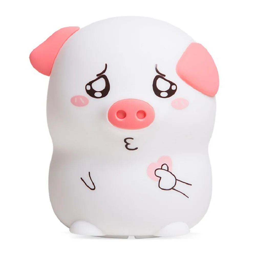 

LED Warm light silicone pig night light children patted induction atmosphere lights with sleeping lights romantic Christmas Gift
